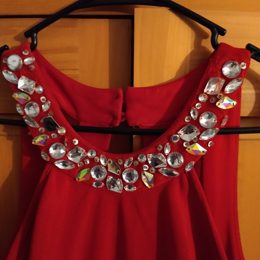 Fire Engine Red Dress - Picture 4 of 8